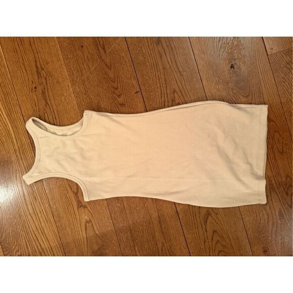 Cream Ribbed Bodycon Tank Dress – Signature 8 (Size S) - Picture 4 of 5